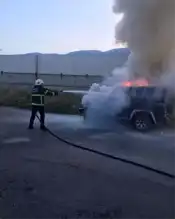 Payas'ta Seyir Halindeki Araçta Yangın!