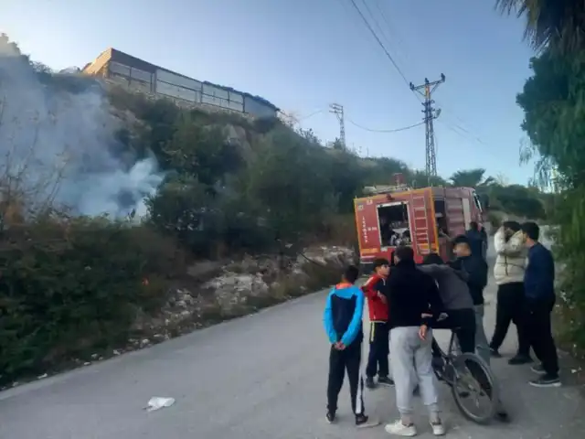 İlçede Bahçe Yangını Söndürüldü
